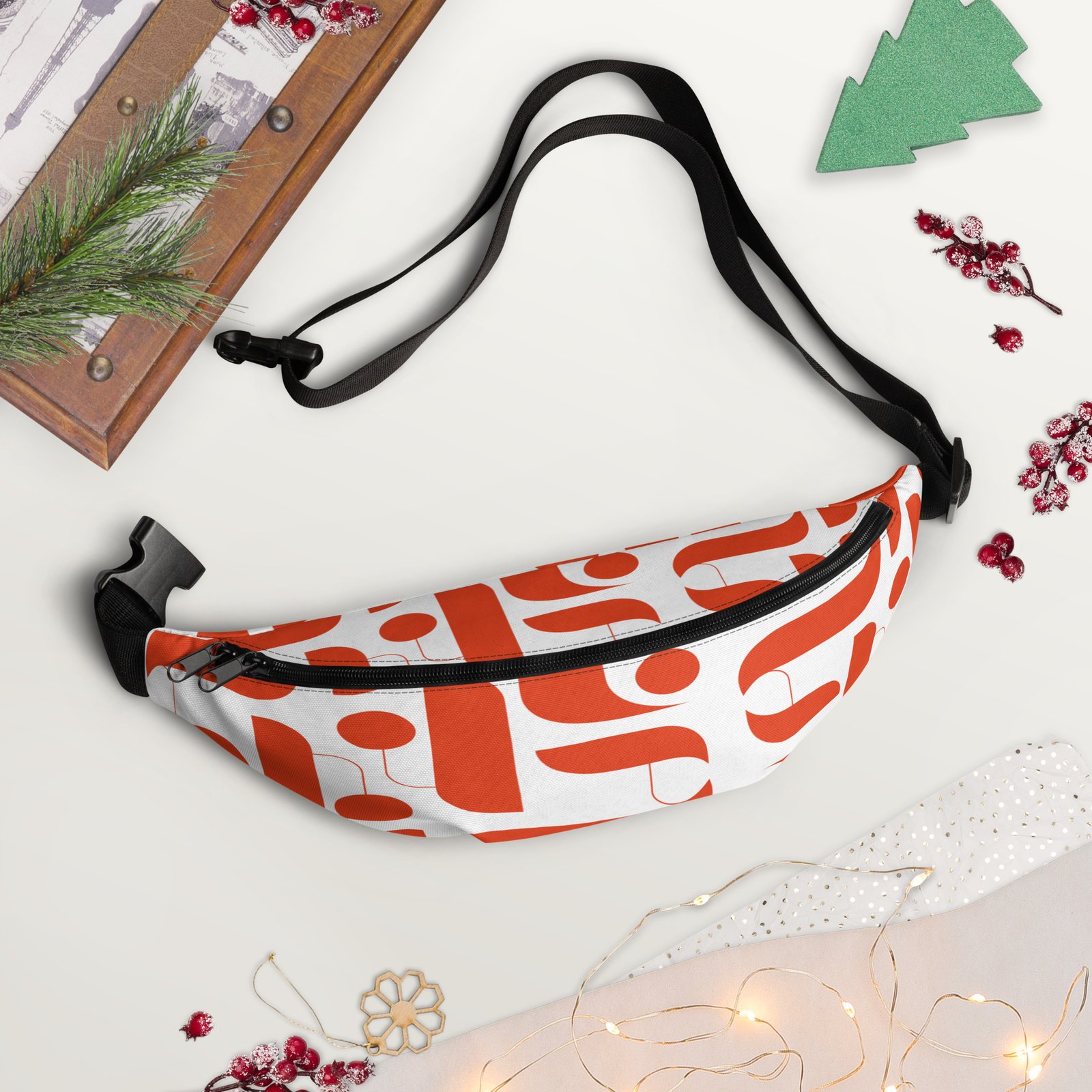 all-over-print-fanny-pack-white-front-2-6874f0d326c98.jpg Colourful Water Resistant Crossbody Bag - Image 9