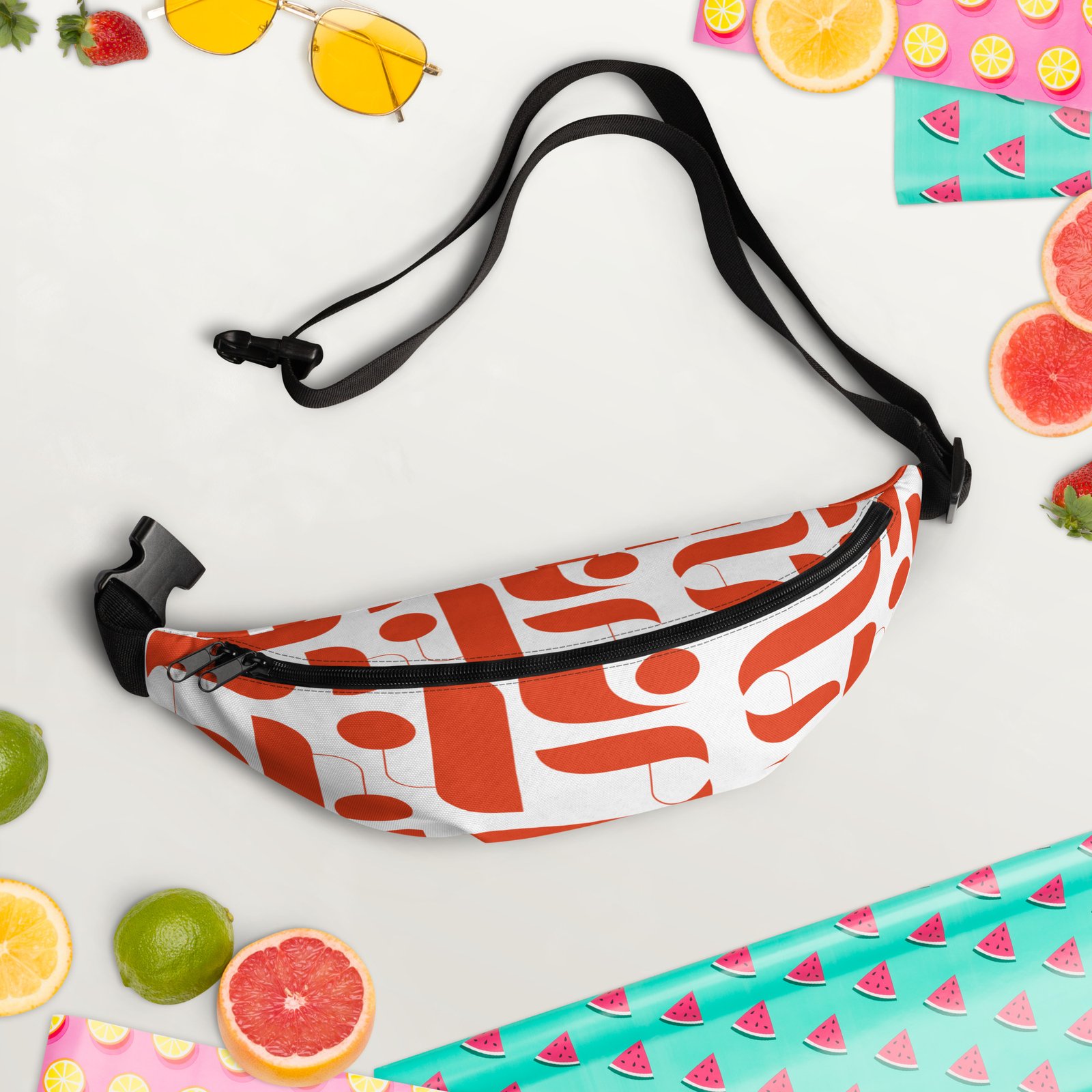 all-over-print-fanny-pack-white-front-2-6874f0d326dec.jpg Colourful Water Resistant Crossbody Bag - Image 11