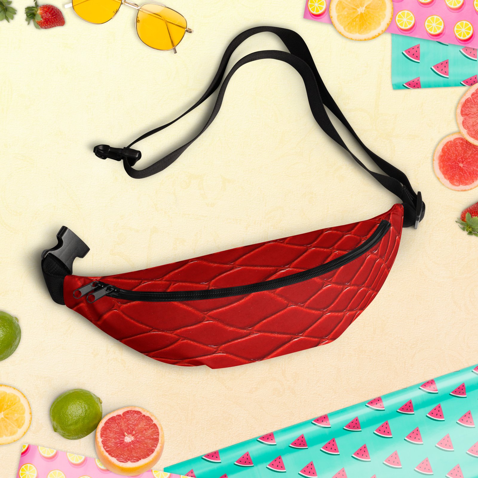 all-over-print-fanny-pack-white-front-6874ee8ad5af3.jpg Red crossbody bag - Image 9