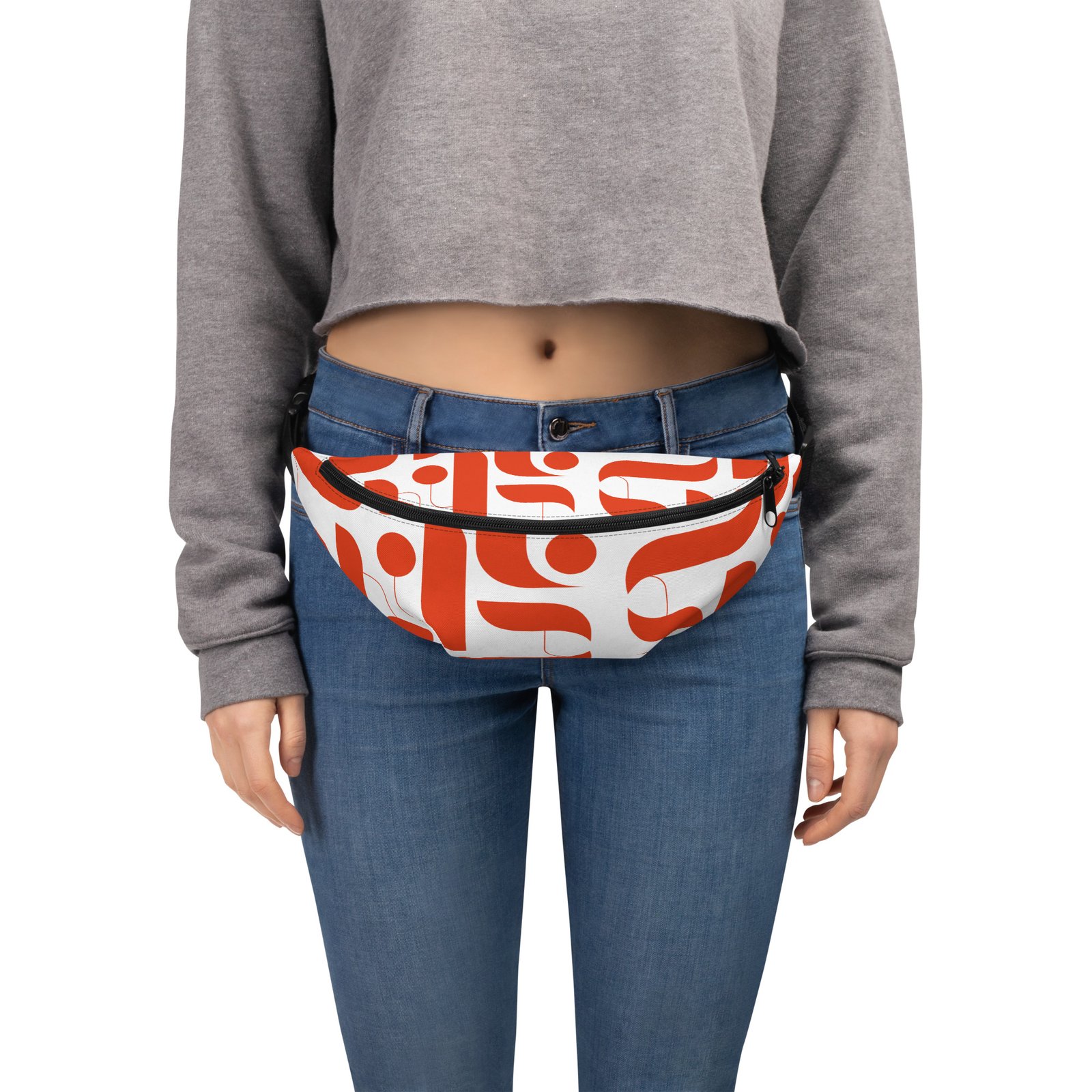 all-over-print-fanny-pack-white-front-6874f0d3271e6.jpg Colourful Water Resistant Crossbody Bag - Image 17
