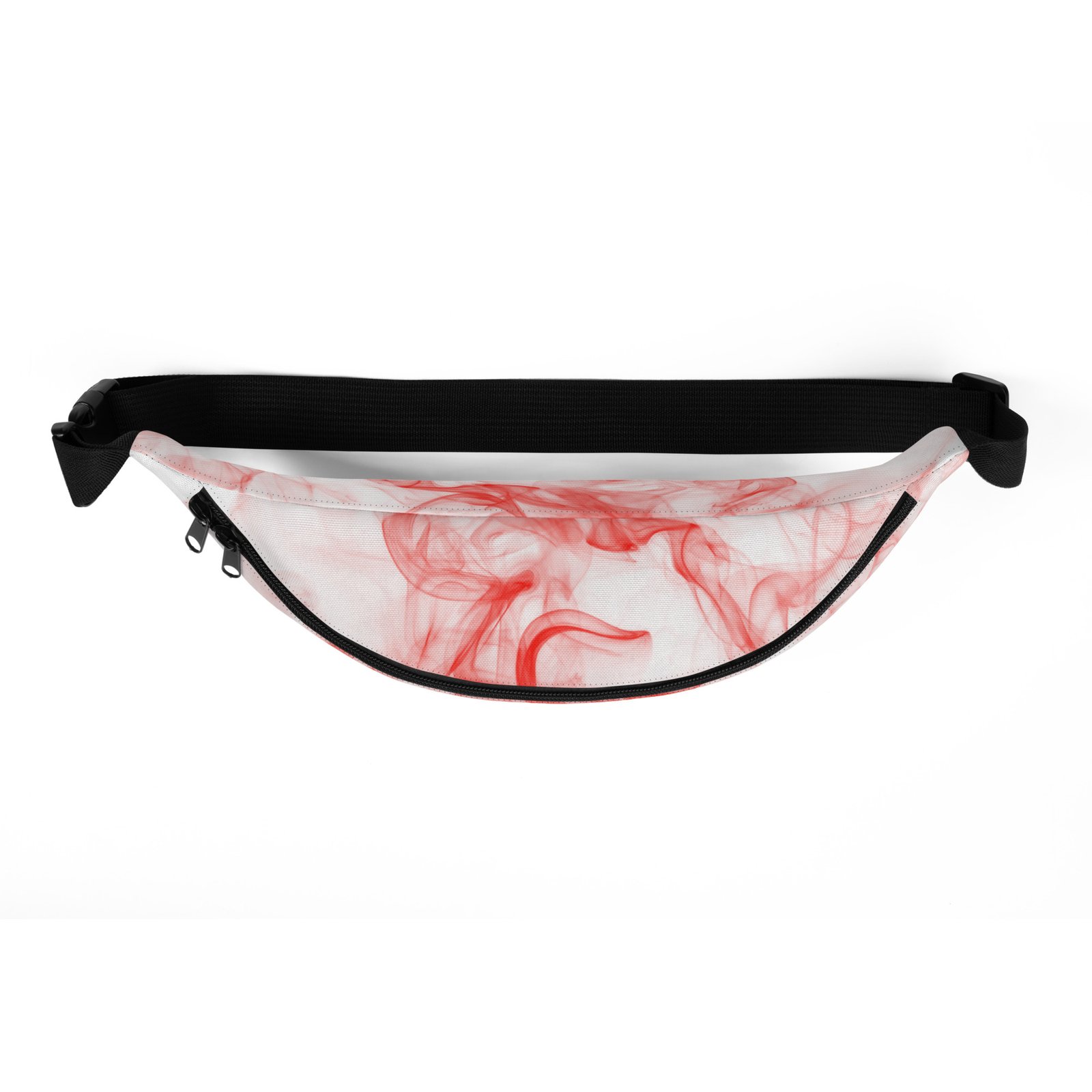 all-over-print-fanny-pack-white-top-687539b9698c6.jpg Fanny Pack - White and Red Smoke - Image 2