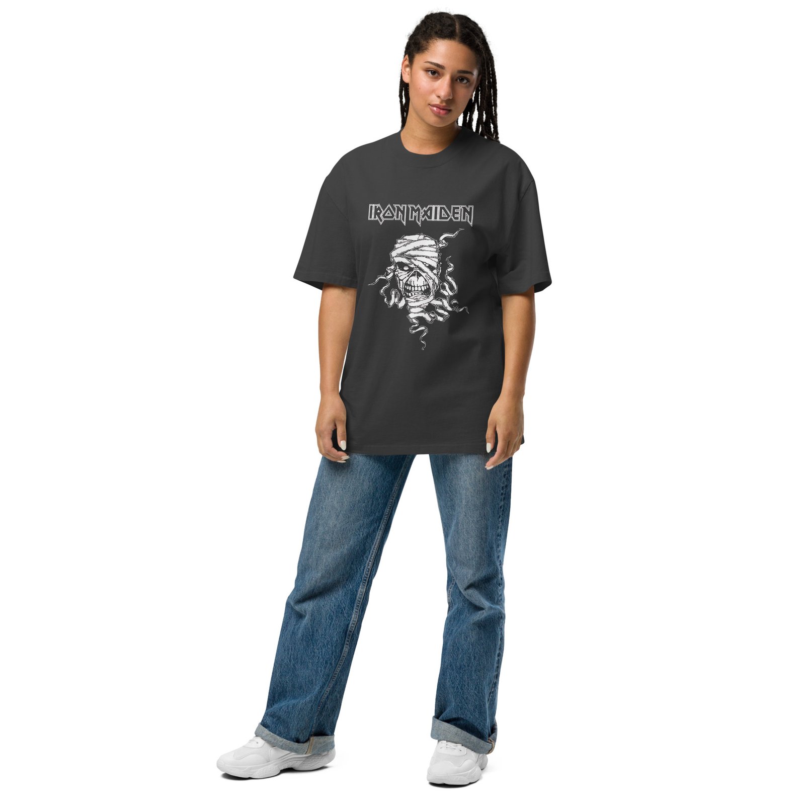 oversized-faded-t-shirt-faded-black-front-6875103725762.jpg Iron Maiden T-shirt – Oversized Vintage Style for True Heavy Metal Fans - Image 2