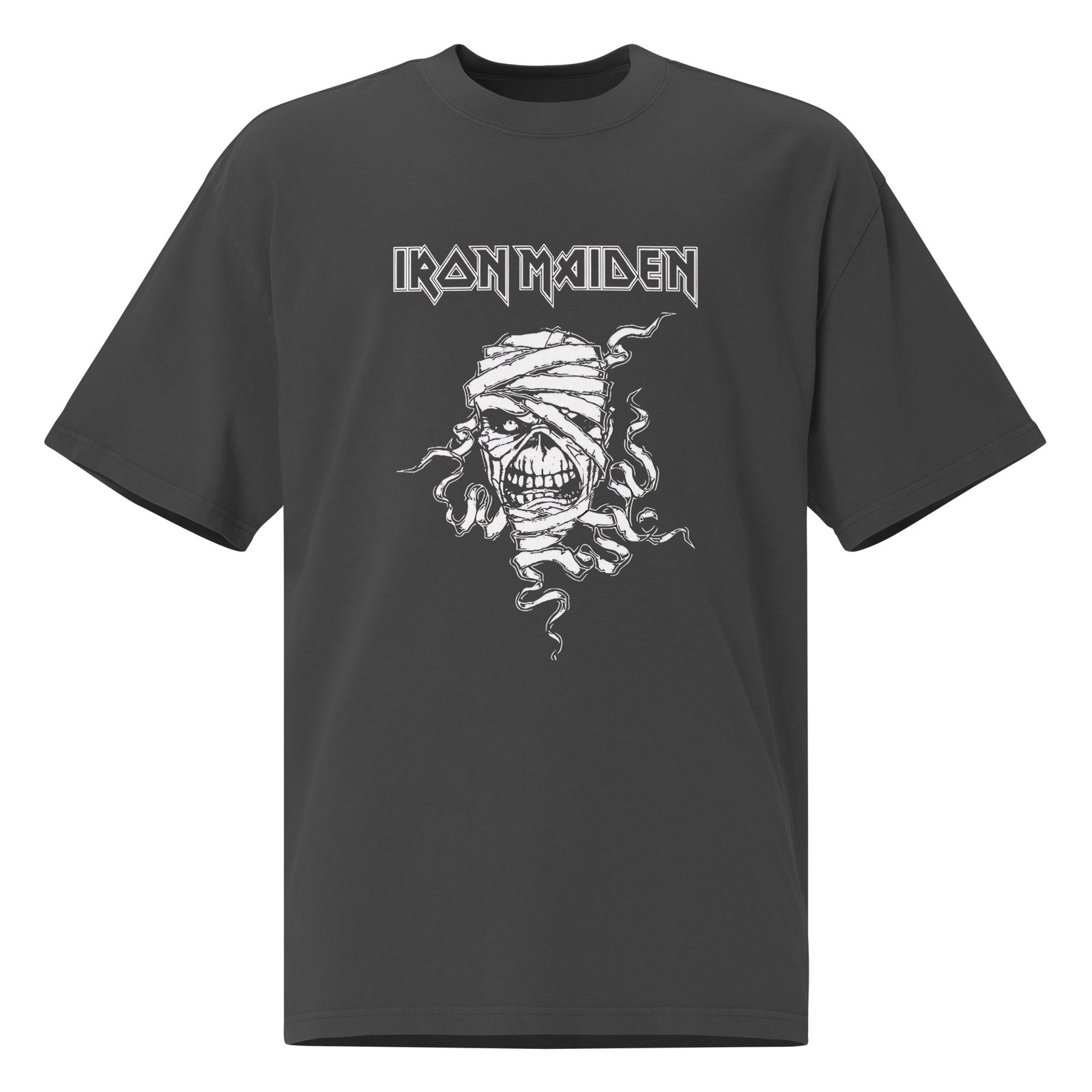 oversized-faded-t-shirt-faded-black-front-68751037259ce.jpg Iron Maiden T-shirt – Oversized Vintage Style for True Heavy Metal Fans - Image 3