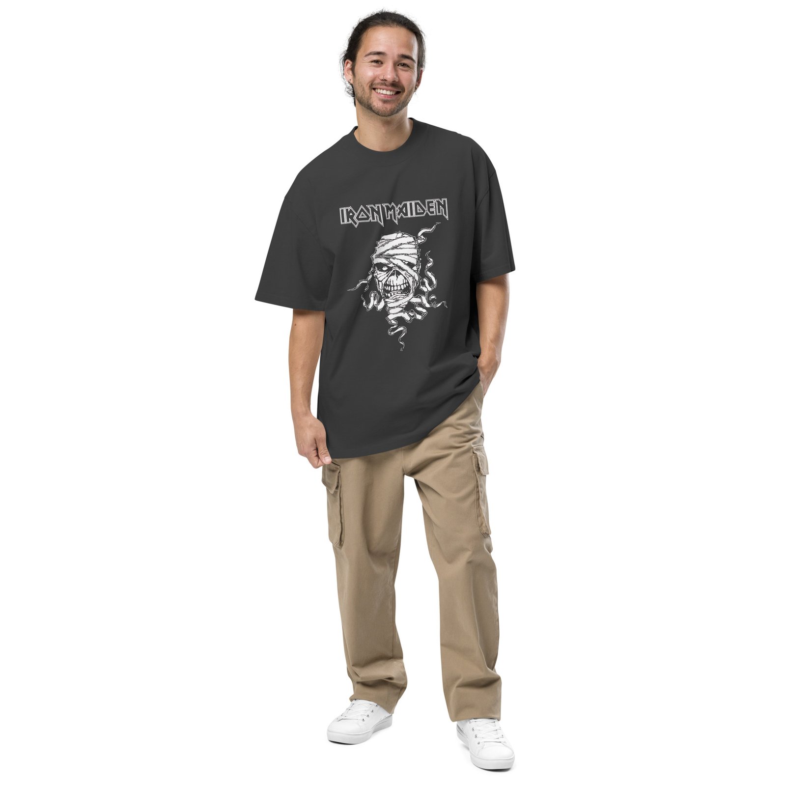 oversized-faded-t-shirt-faded-black-front-6875103725bee.jpg Iron Maiden T-shirt – Oversized Vintage Style for True Heavy Metal Fans - Image 4