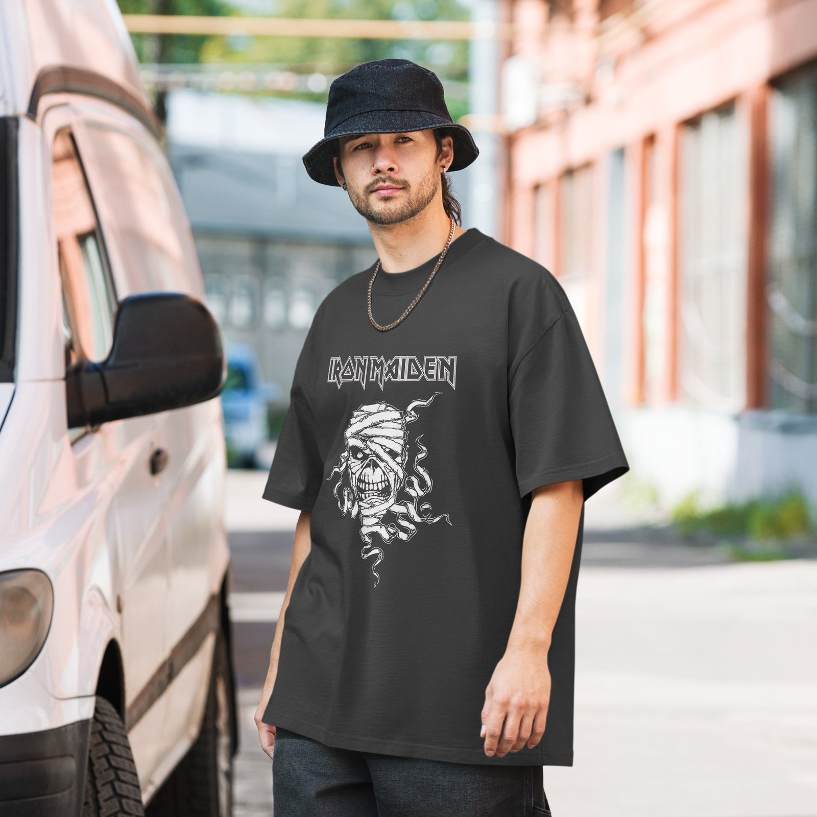 oversized-faded-t-shirt-faded-black-front-68751037264b4.jpg Iron Maiden T-shirt – Oversized Vintage Style for True Heavy Metal Fans - Image 8