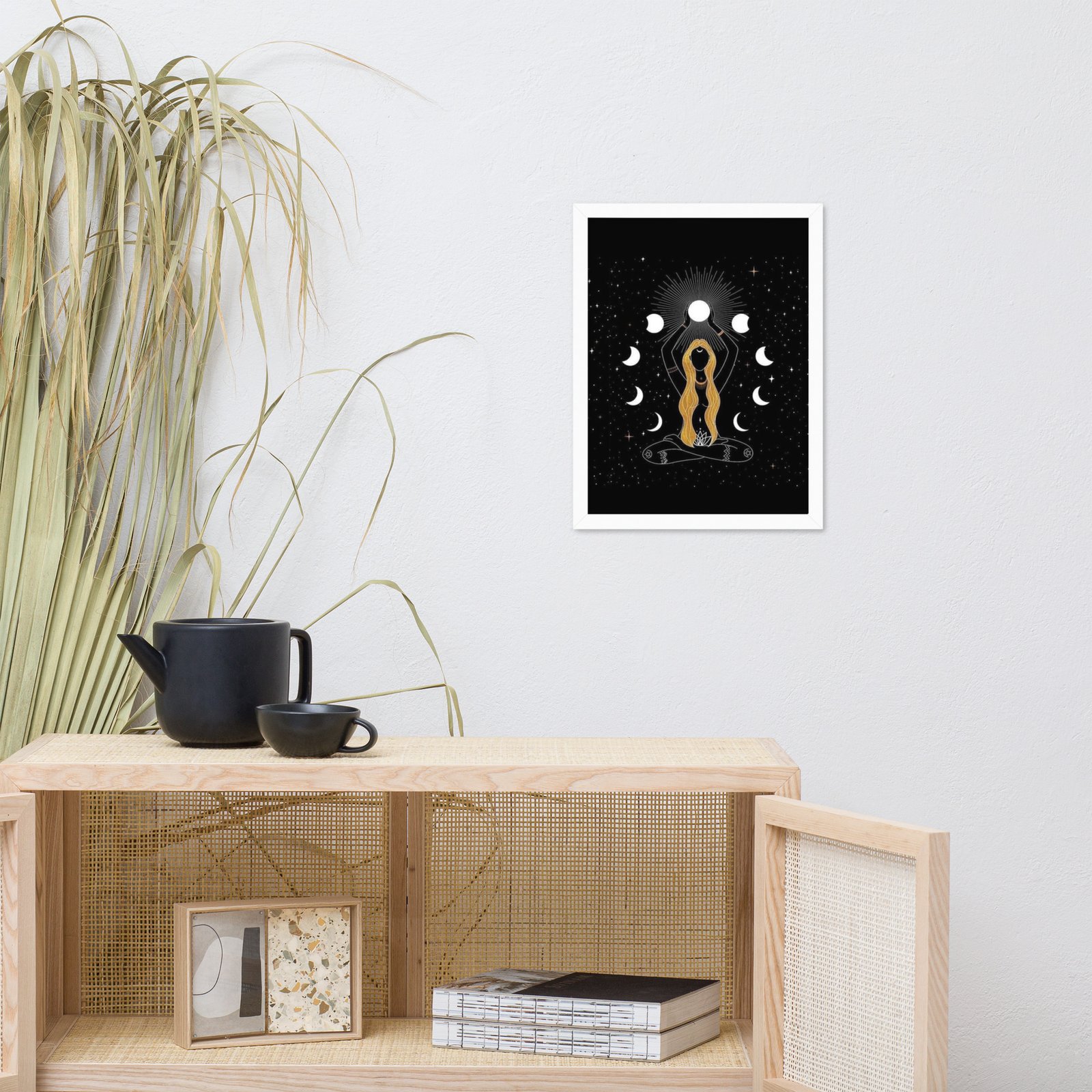premium-luster-photo-paper-framed-poster-in-white-12x16-front-68741c8b302c0.jpg Zodiac and Stars Framed Wall Art Poster for Living Room - Image 3