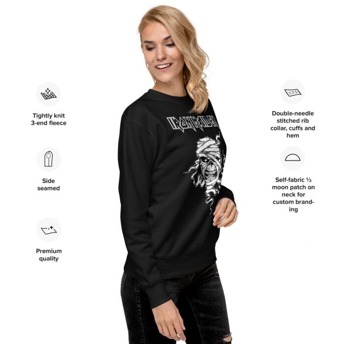 Iron Maiden Sweatshirt - Unisex Premium Black - Image 3